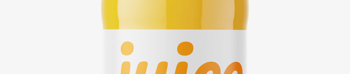 Free orange juice bottle mockup