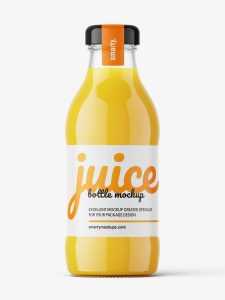Free orange juice bottle mockup