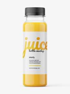Free orange juice bottle mockup