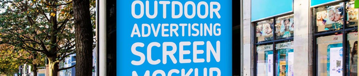 Free Outdoor Advertising Screen Mockup (PSD)