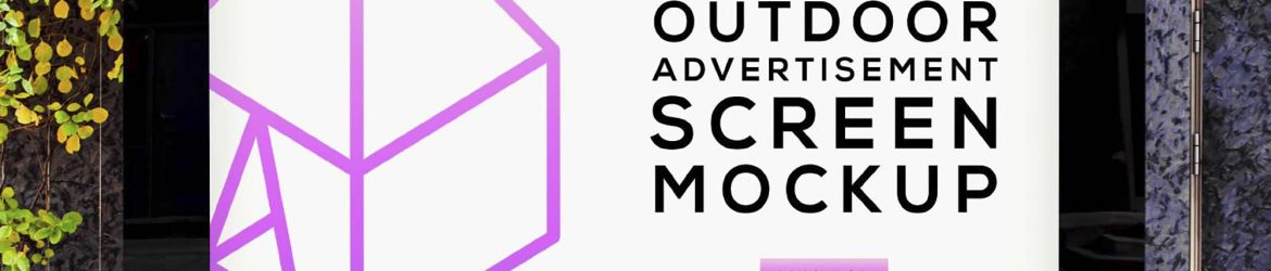 Free Outdoor Advertising Screen Mockup (PSD)