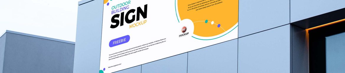 Free Outdoor Building Sign Mockup (PSD)
