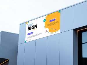 Free Outdoor Building Sign Mockup (PSD)