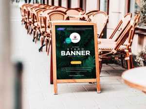 Free Outdoor Stand Banner Mockup (PSD)