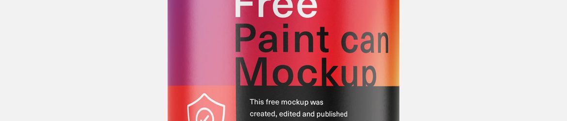 Free paint can mockup