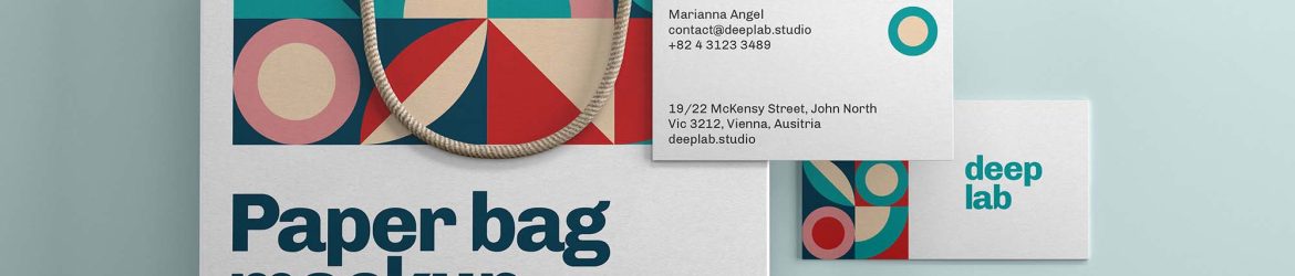 Free Paper Bag & Business Card Branding Mockup (PSD)