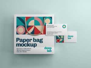 Free Paper Bag & Business Card Branding Mockup (PSD)