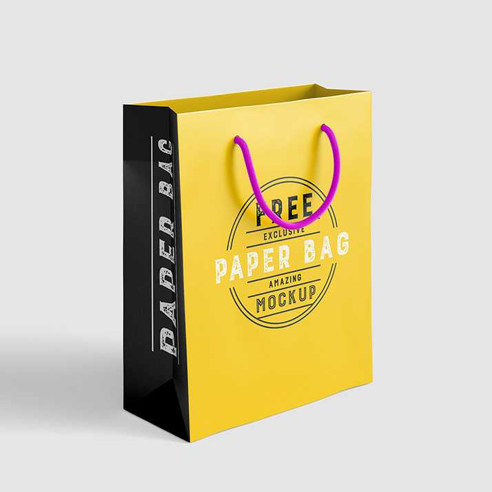 Free paper bag mockup