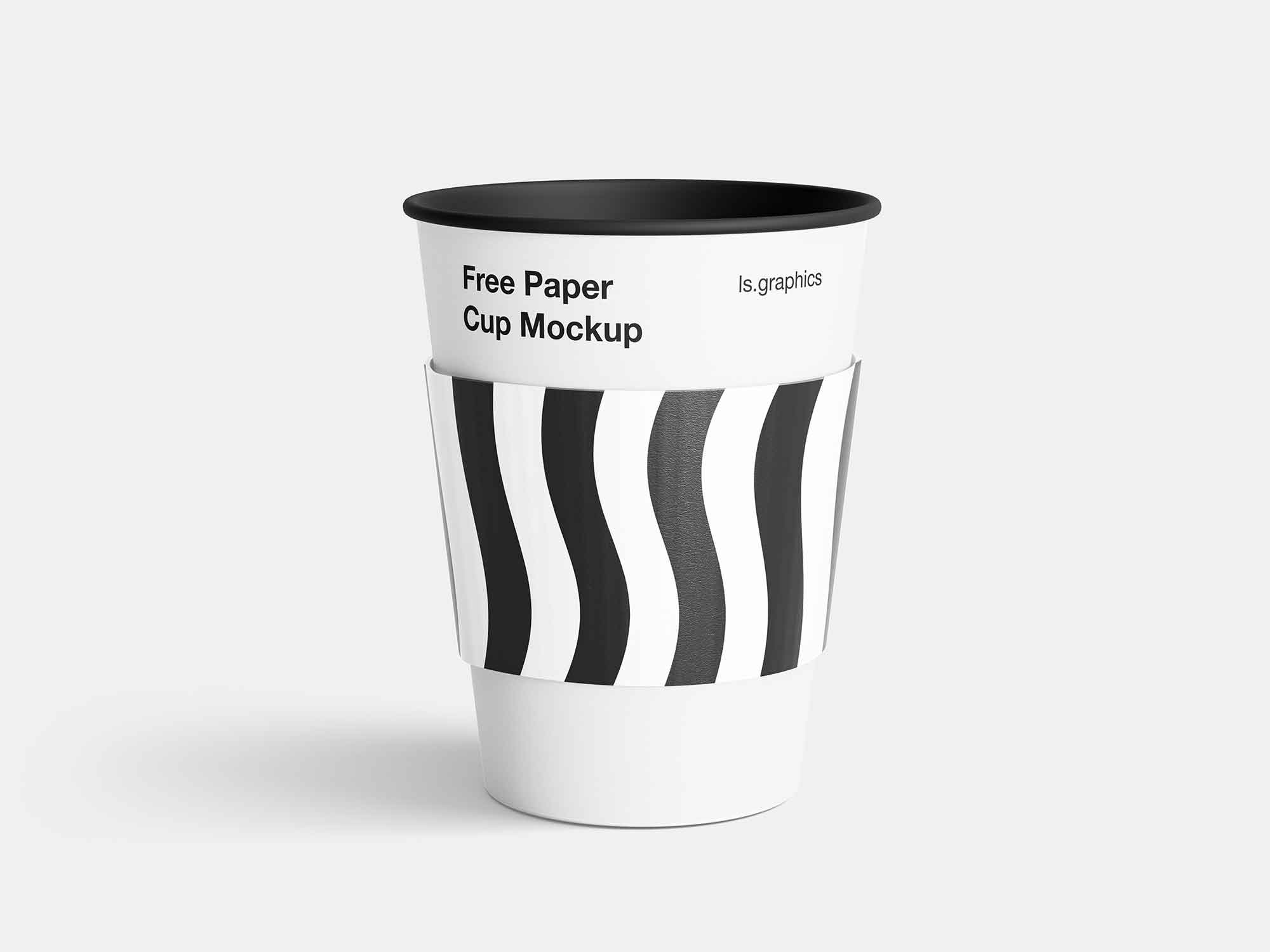 Free Paper Coffee Cup with Sleeve Mockup (PSD)