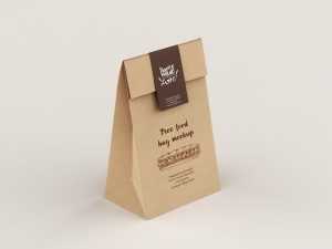 Free paper delivery bag mockup