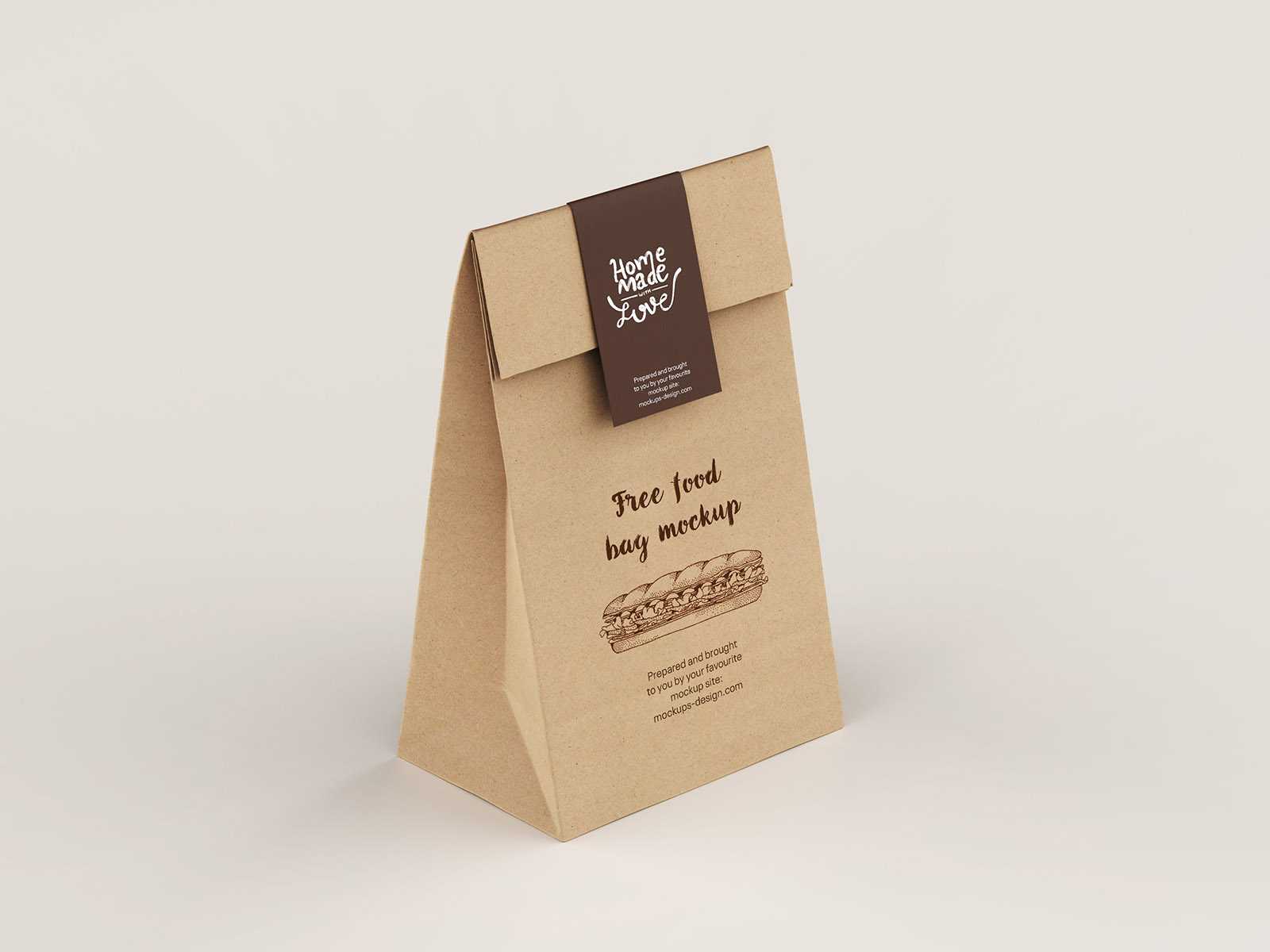 Free paper delivery bag mockup