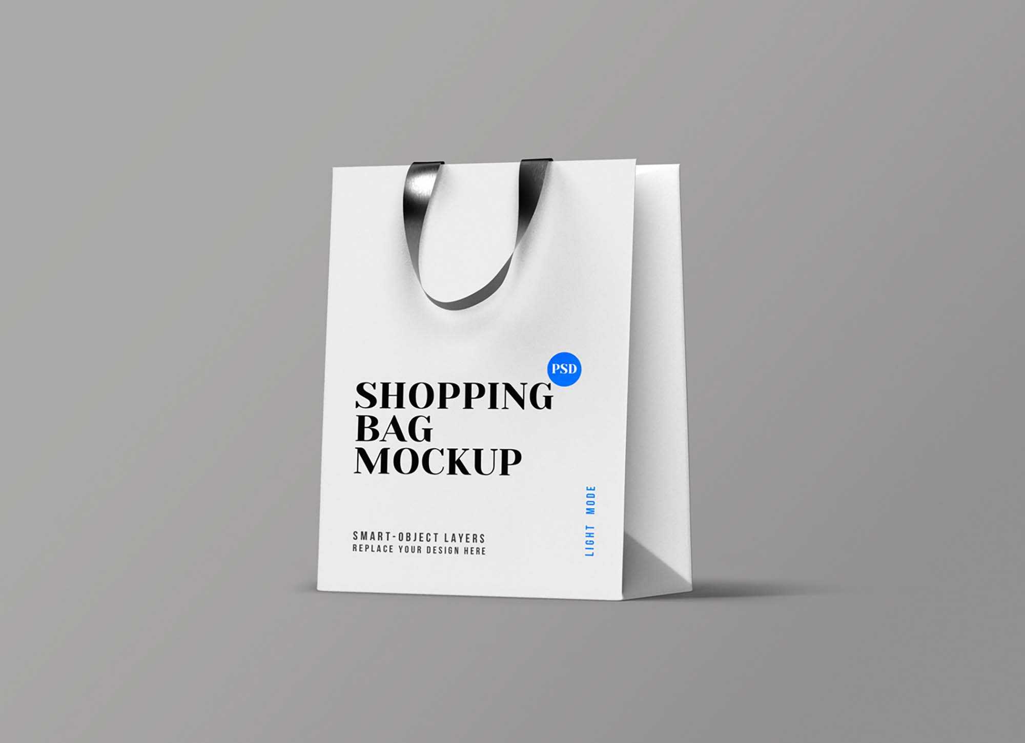 Free Paper Perspective Shopping Bag Mockup (PSD)
