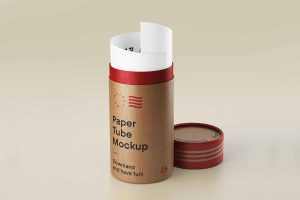 Free Paper Tube Mockup (PSD)