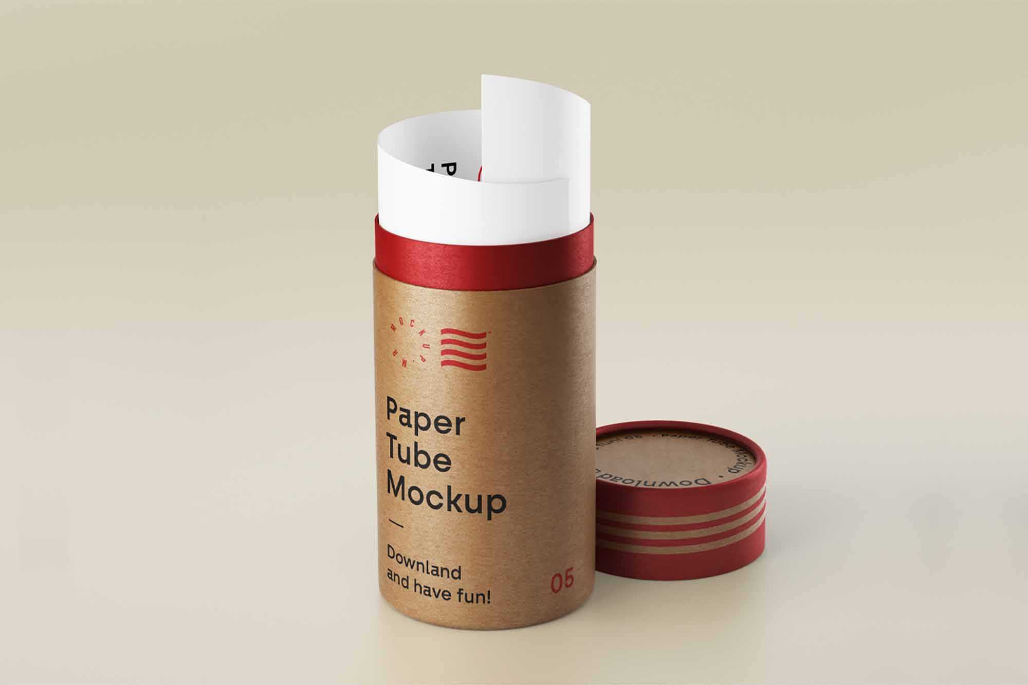 Free Paper Tube Mockup (PSD)