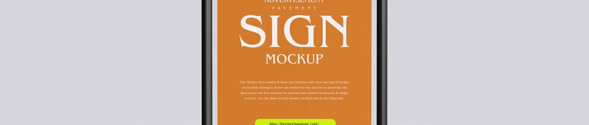 Free Pavement Sign Mockup (PSD)
