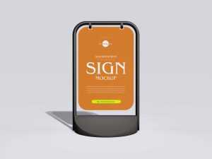 Free Pavement Sign Mockup (PSD)