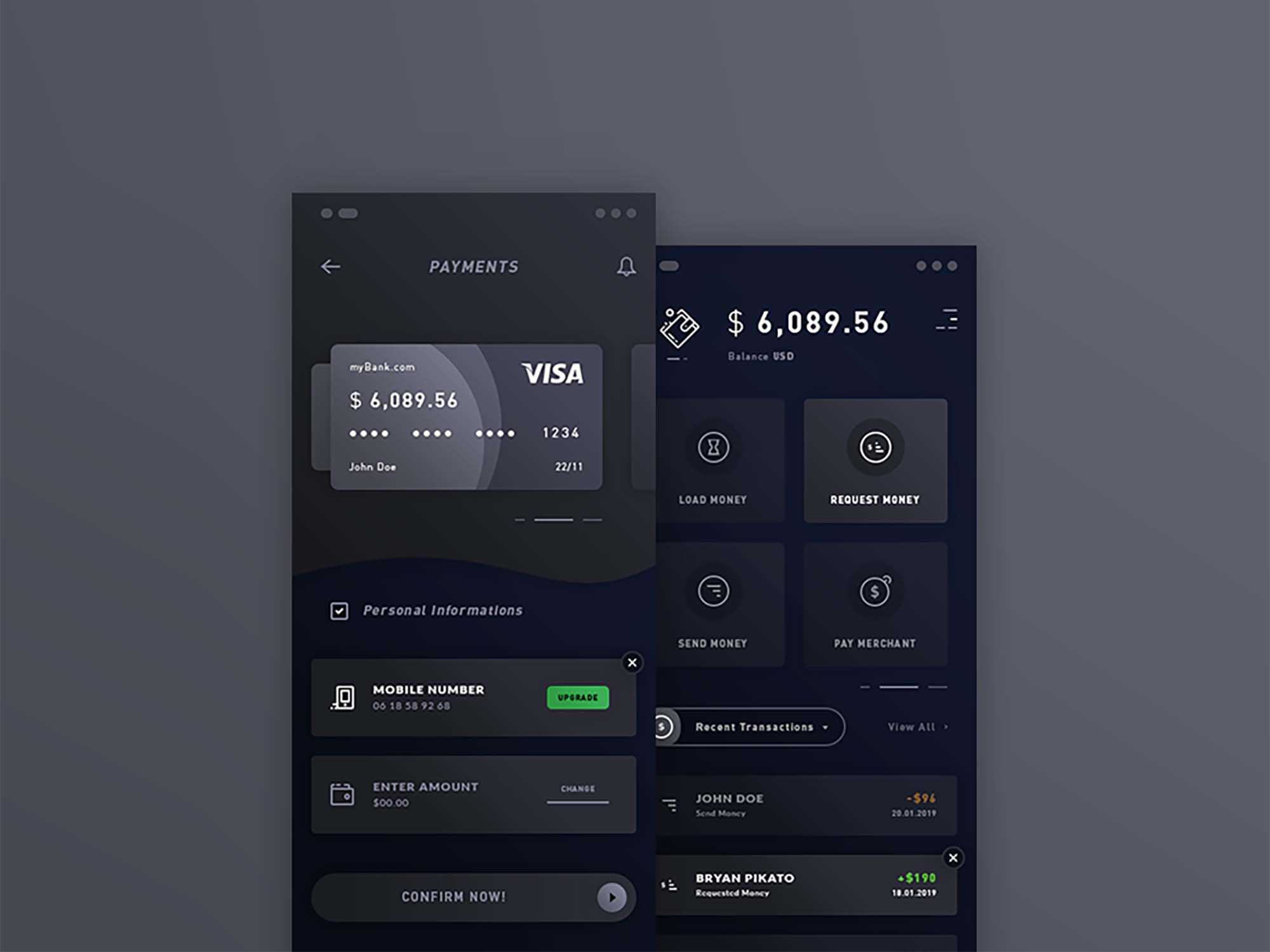 Free Payments & Wallet App Template