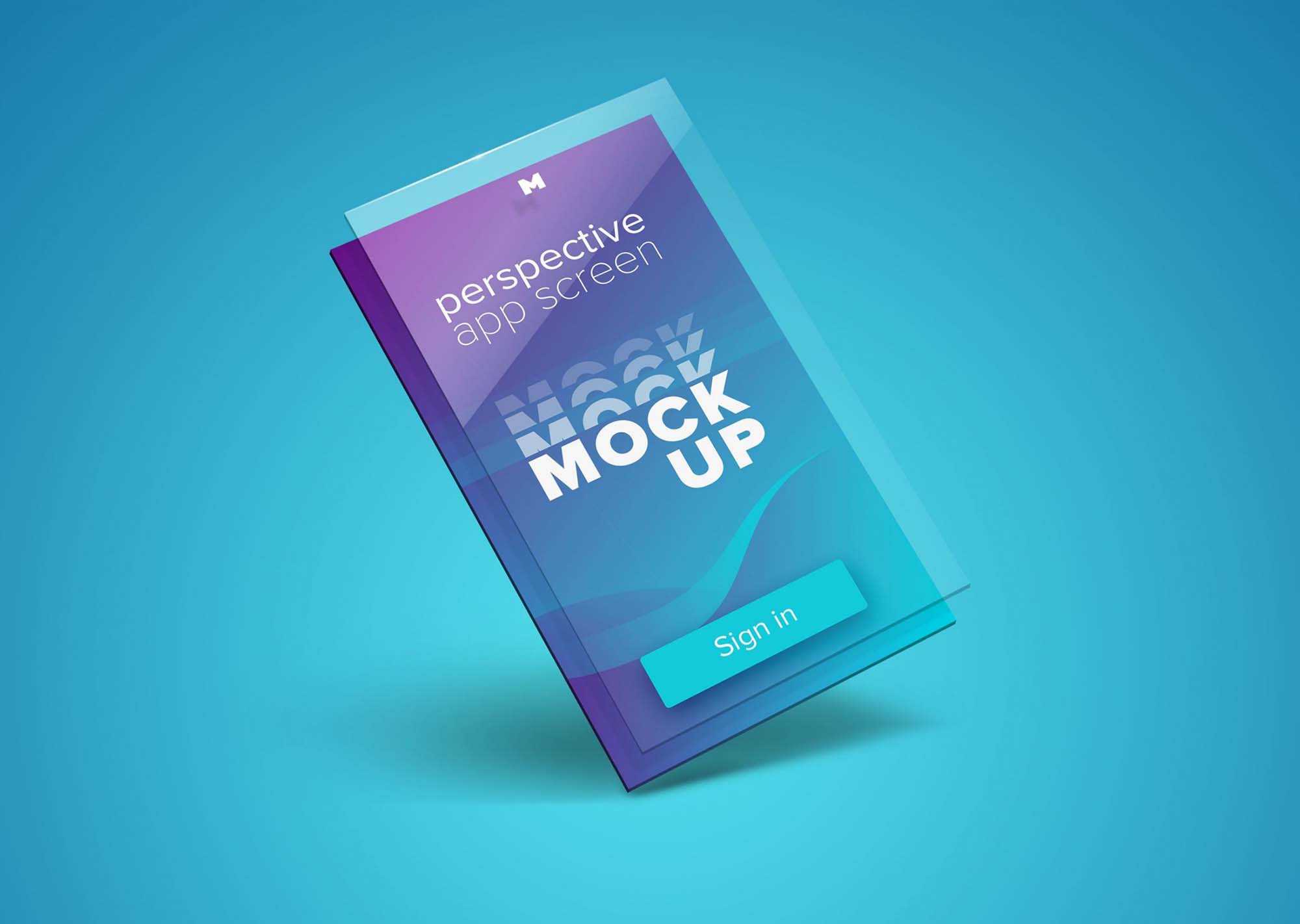 Free Perspective App Screen Mockup (PSD)