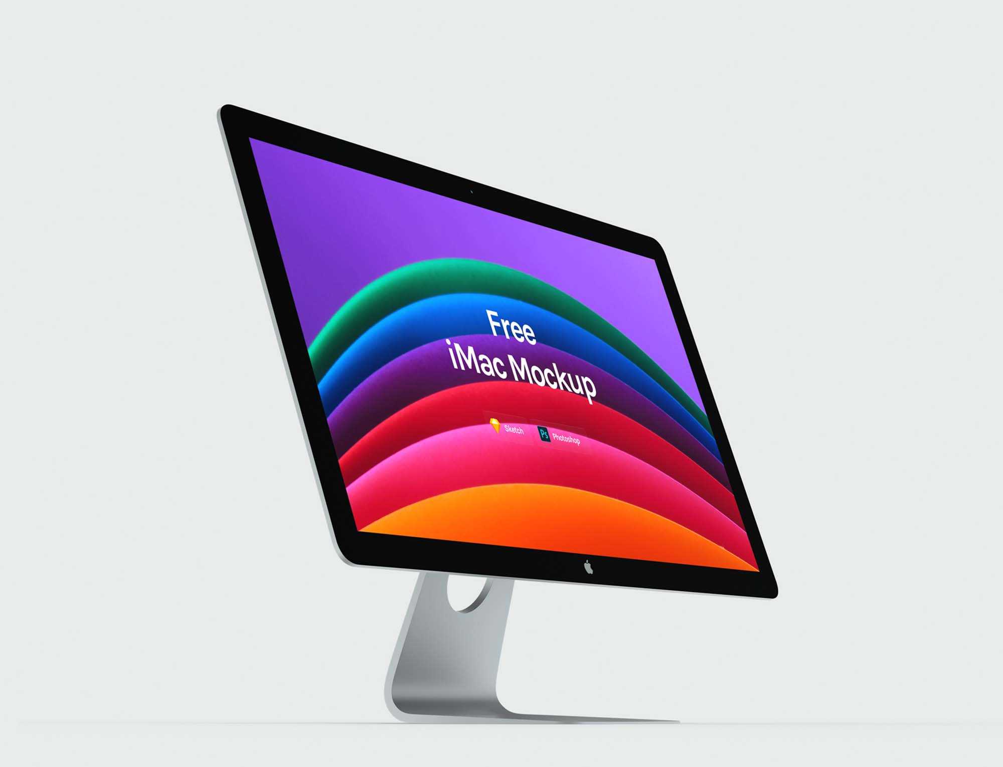 Free Perspective Apple iMac Mockup (PSD)