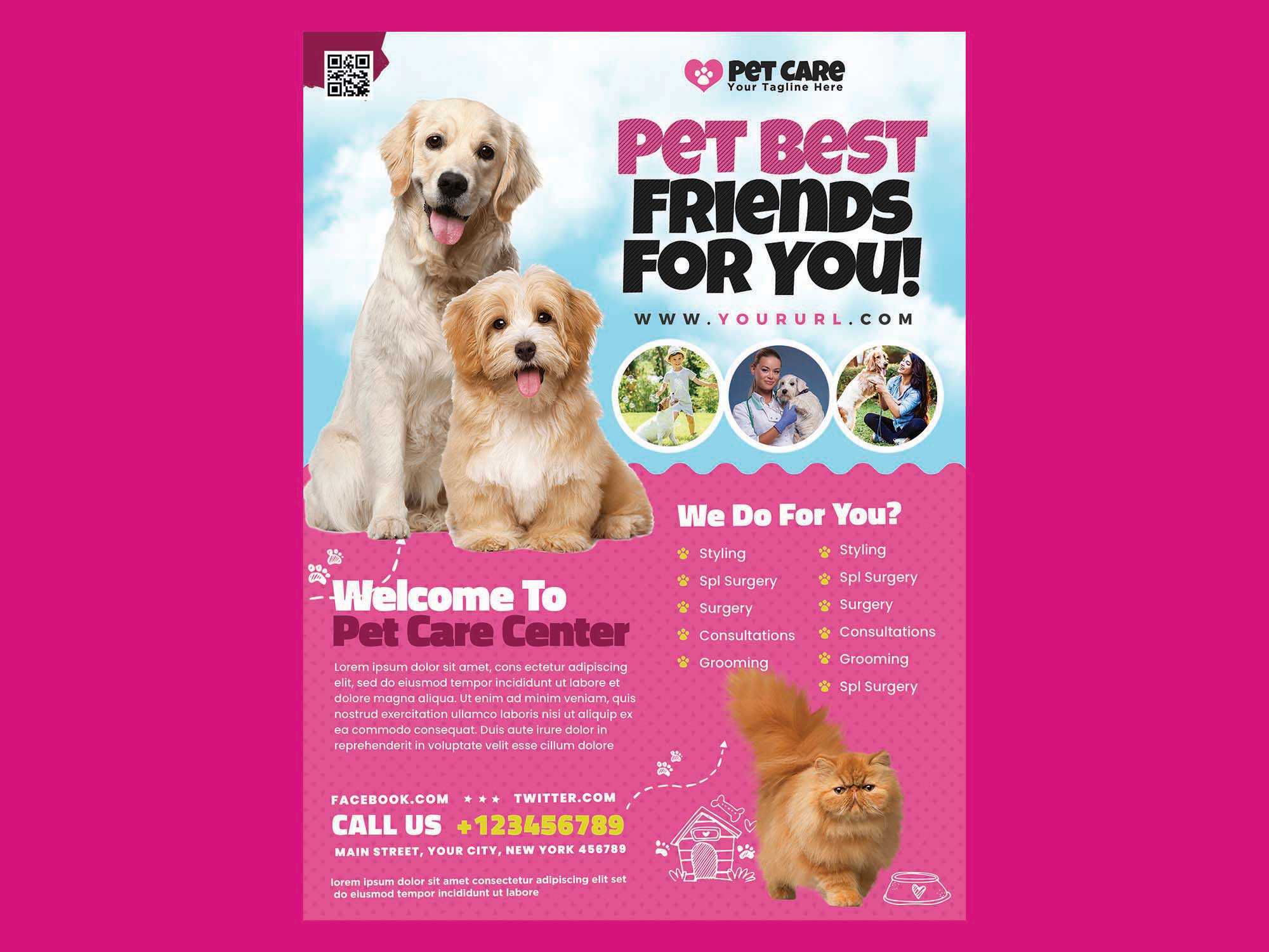 Free Pet Care Flyer Template (PSD)
