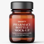 Free pharmaceutical jar mockup / 30ml / amber