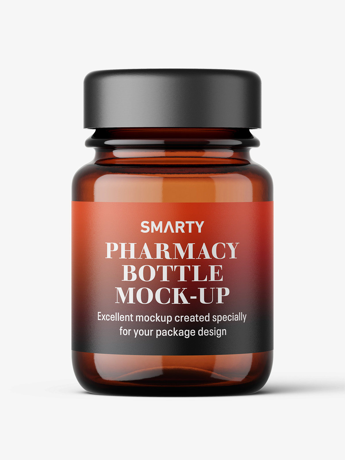 Free pharmaceutical jar mockup / 30ml / amber