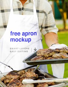 Free Photo-realistic Apron Mockup (PSD)
