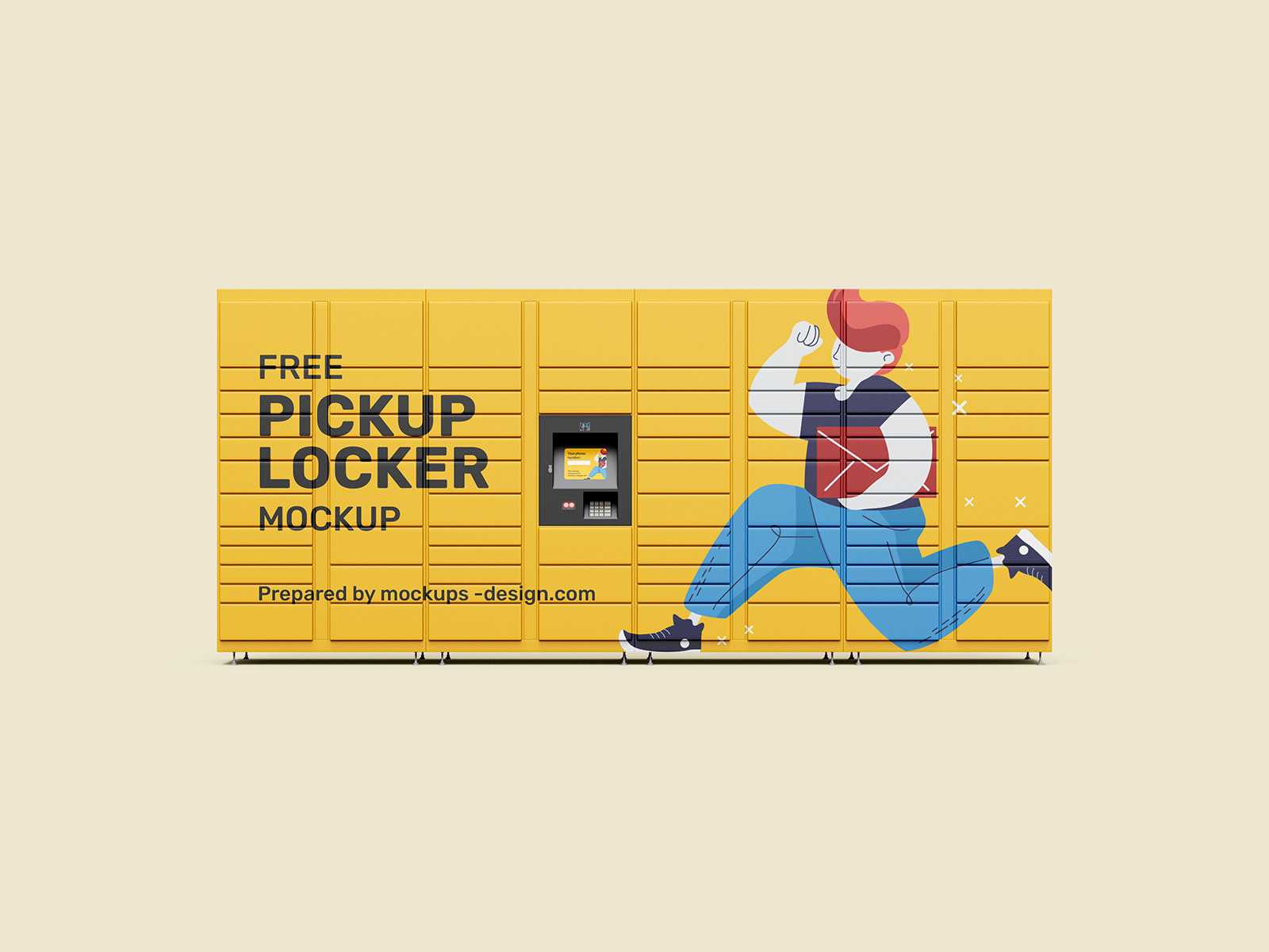 Free pickup locker mockup - Instant Download