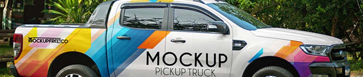 Free Pickup Truck Mockup (PSD)