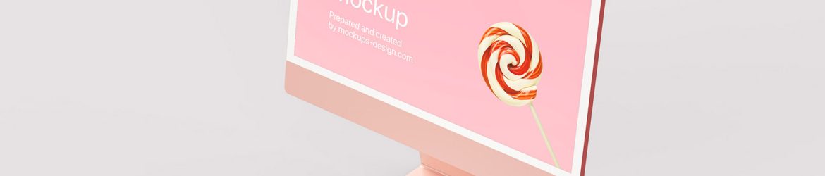 Free pink iMac mockup Free pink iMac mockup