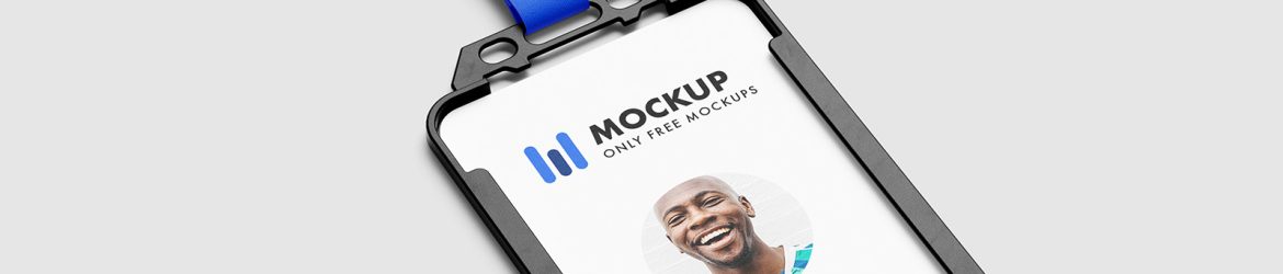 Free plastic ID holder mockup