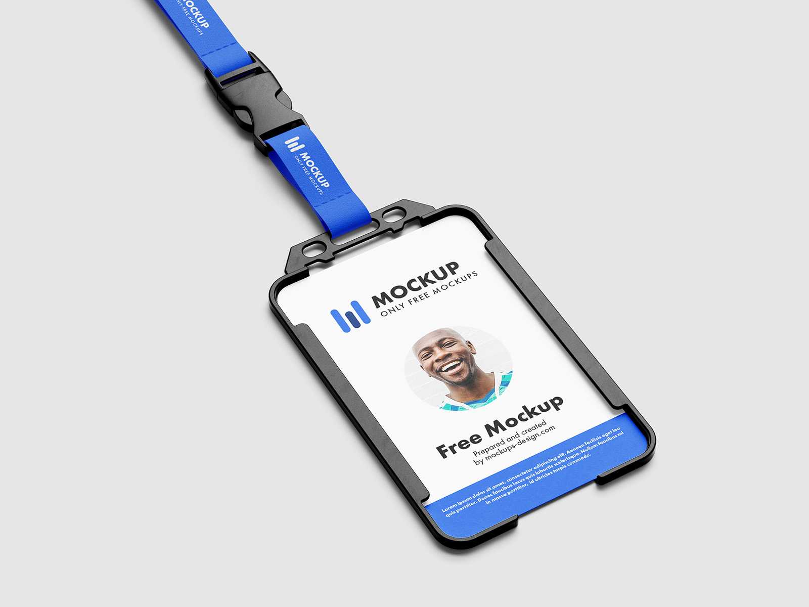 Free plastic ID holder mockup