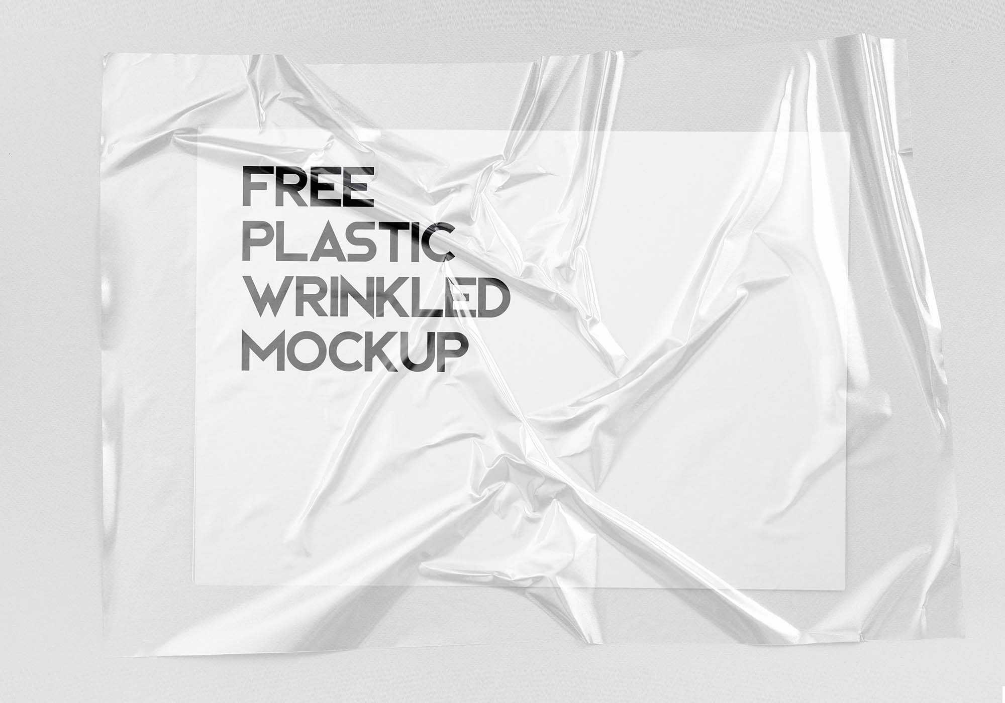Free Plastic Wrinkled Reflections Mockup (PSD)