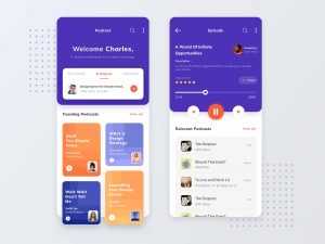 Free Podcast App Exploration Template (Sketch)