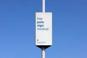 Free pole sign mockup - Instant Download