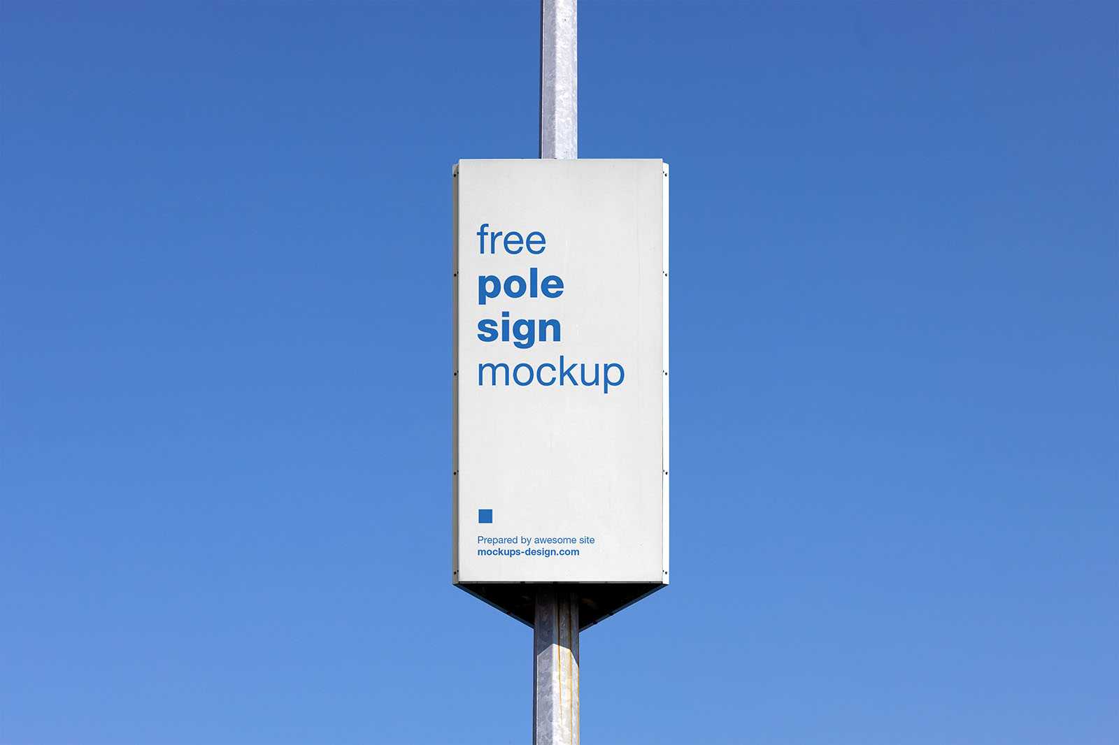 Free pole sign mockup - Instant Download