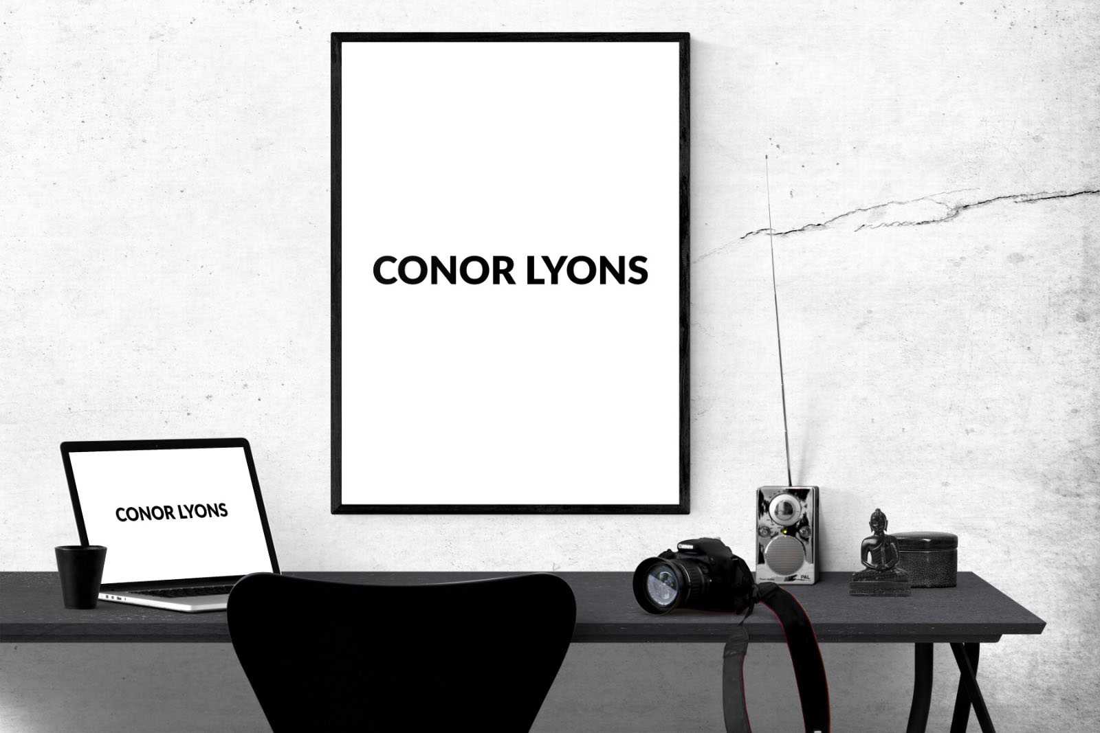 Free Poster and Macbook Mockup (PSD)
