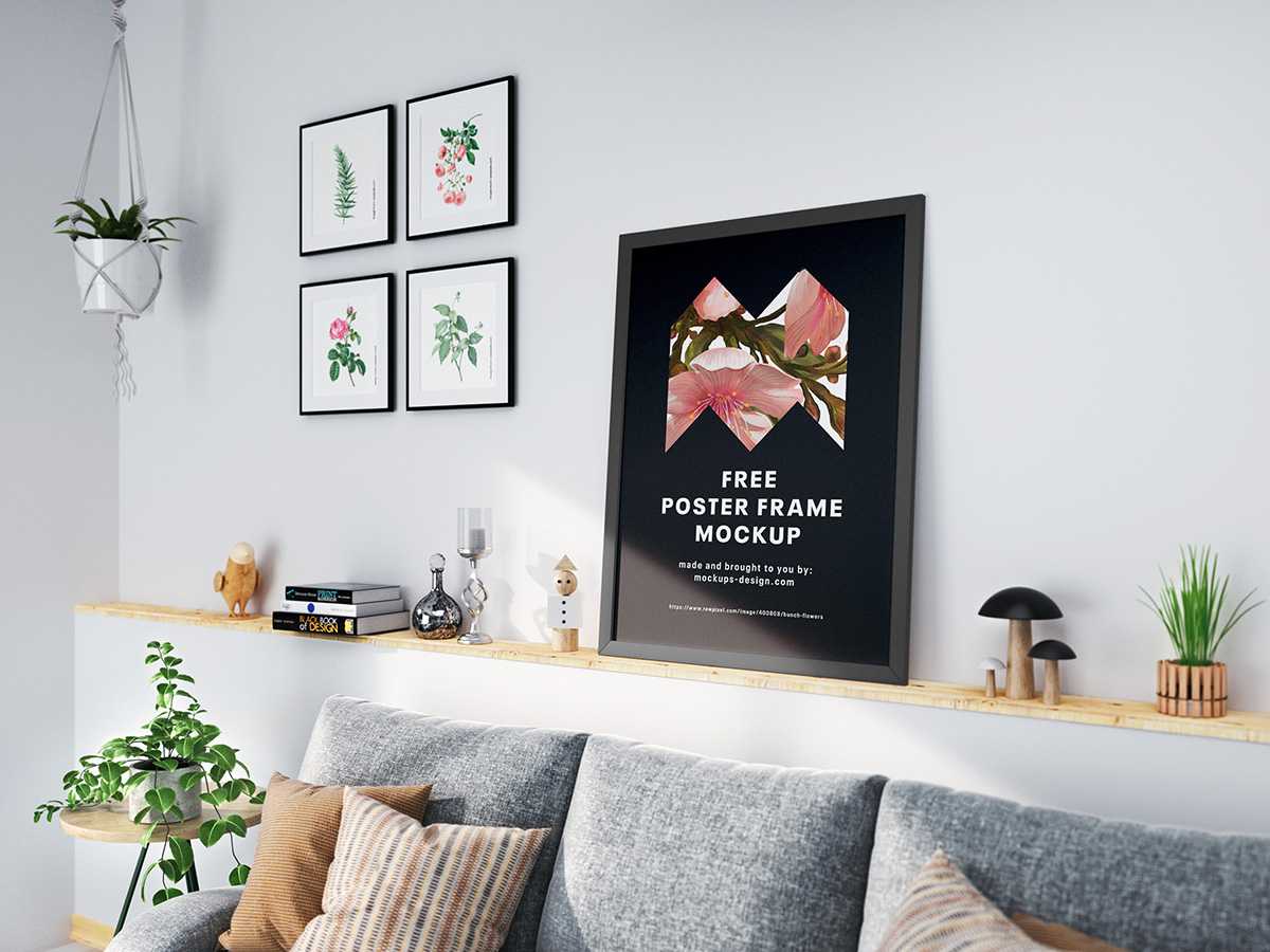 Free poster frame mockup