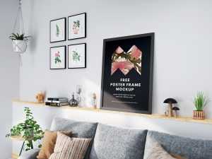 Free poster frame mockup