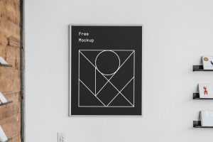 Free Poster Interior Mockup (PSD)