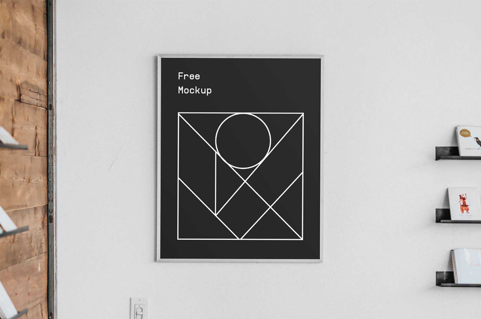 Free Poster Interior Mockup (PSD)