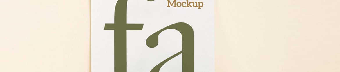 Free Poster with Clips Mockup (PSD)