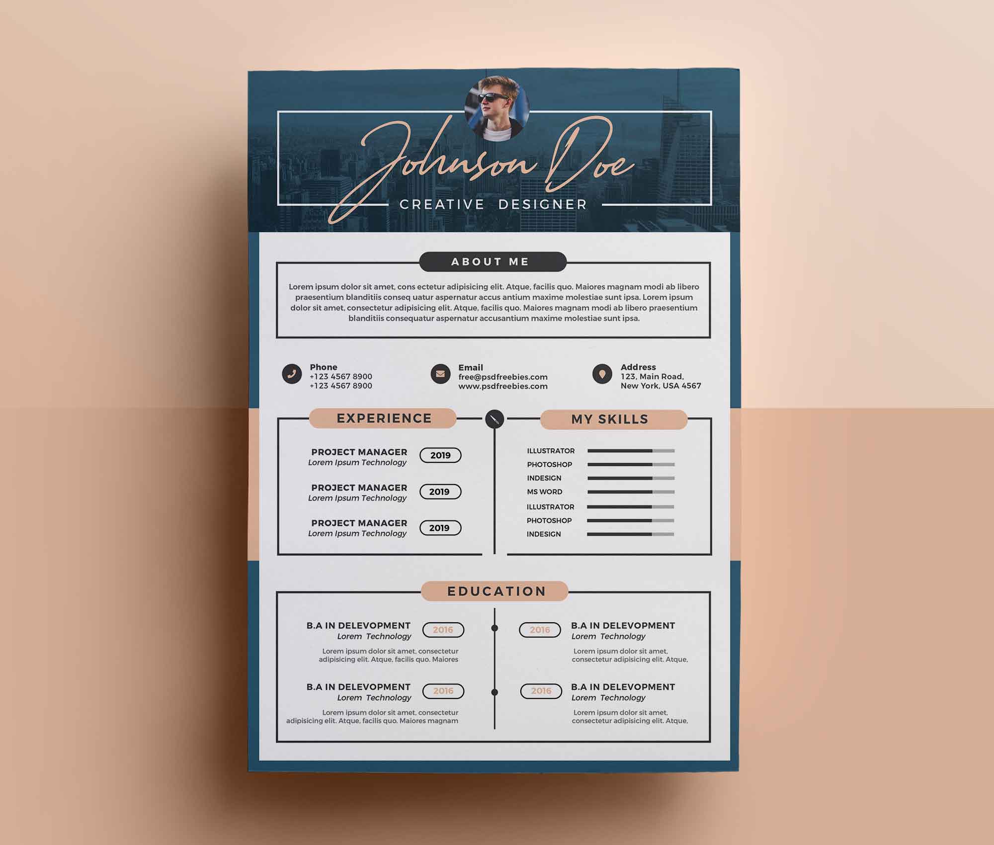 Free Professional Resume Template (PSD)