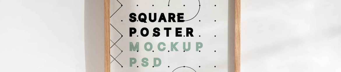 Free Professional Square Poster Mockup (PSD)