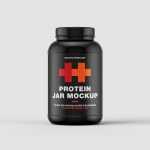 Free protein jars mockup
