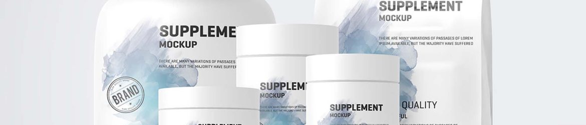 Free Protein Pack and Jar Supplements Mockup (PSD)