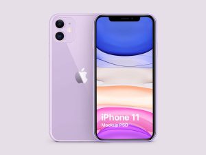 Free Purple iPhone 11 Mockup (PSD)
