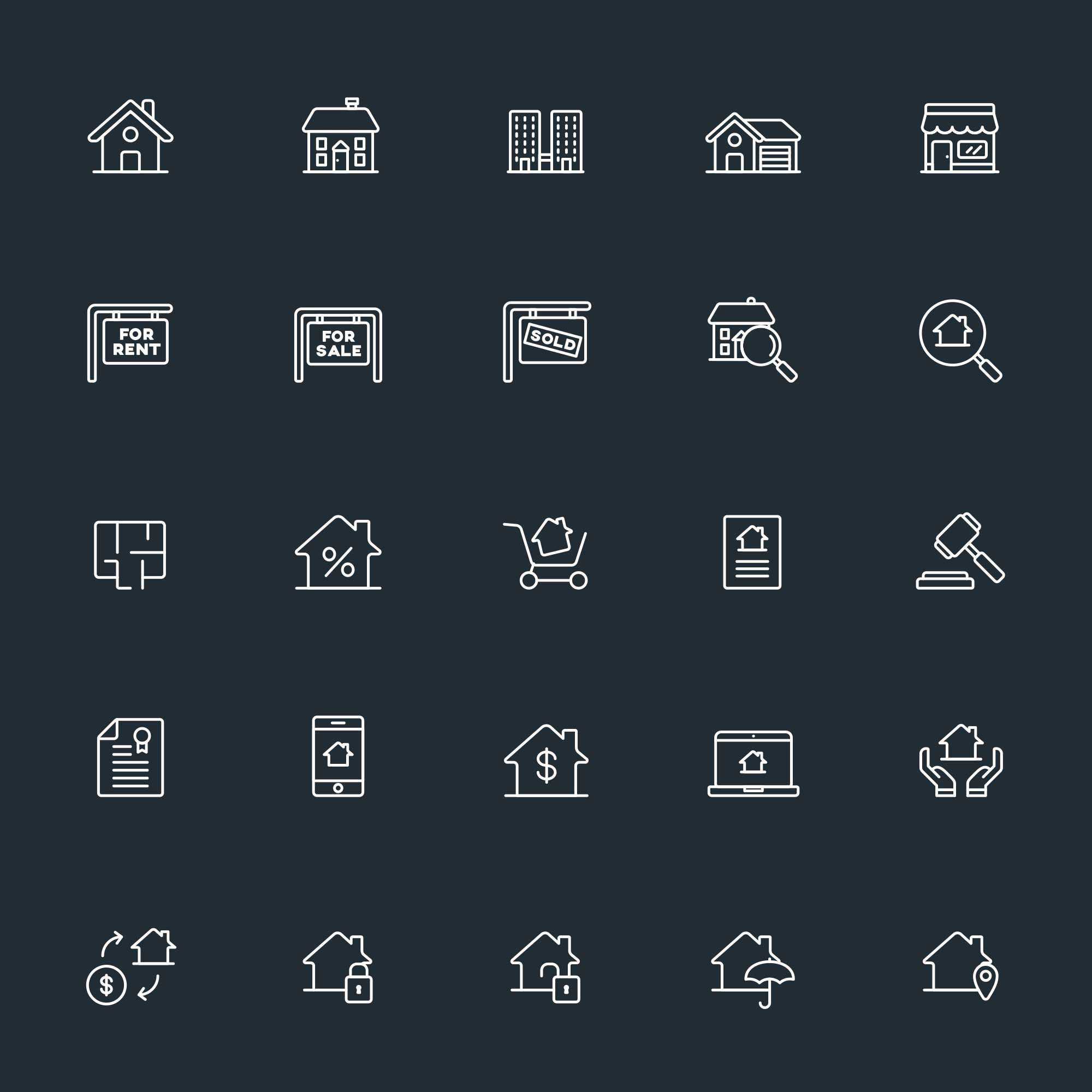 Free Real Estate Icons (Ai)