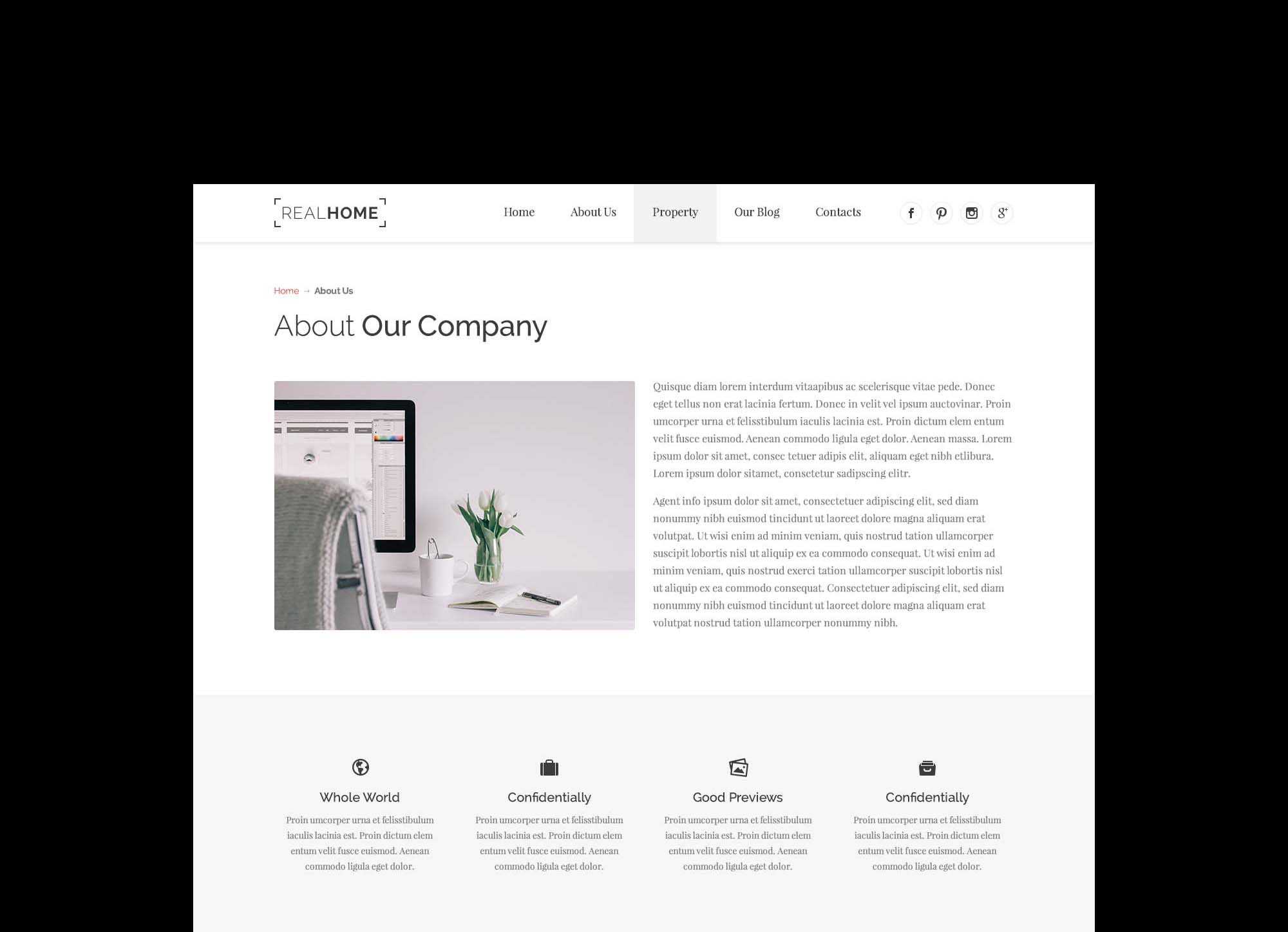 Free Real Estate Website Template (PSD)