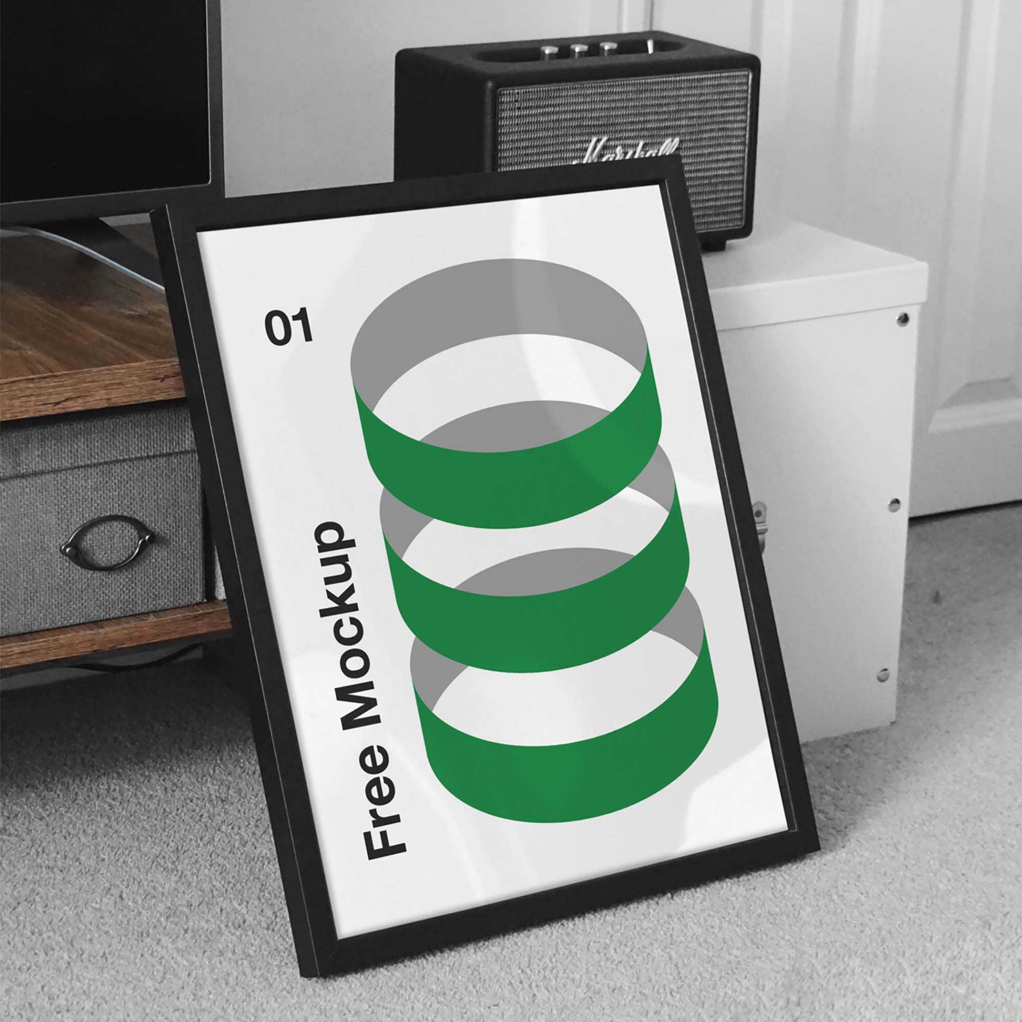 Free Realistic Large Frame Mockup (PSD)